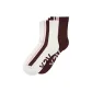 2 Pack (White and Burgundy Brown/Red Brown+White)