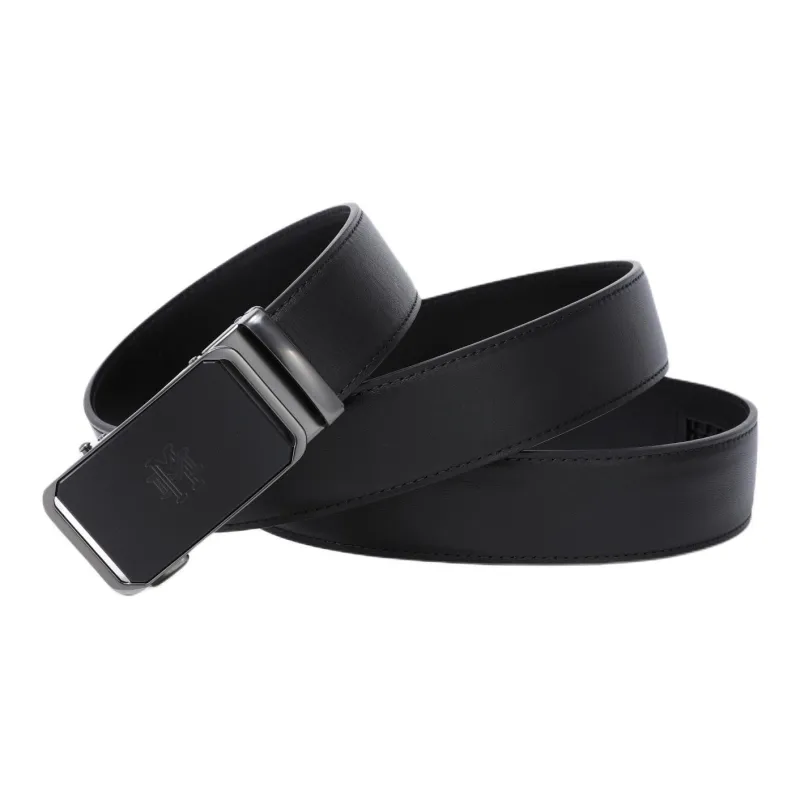 FION Mountain And Sea Journey Series Top Grain Cow Leather Leather Belts Men's 3.5cm-3