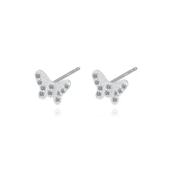 UX S999 Fine Silver Stud Earrings Women's
