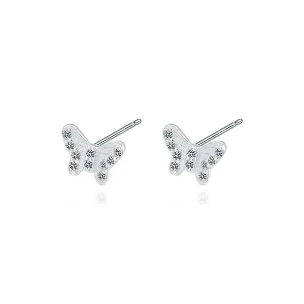 UX S999 Fine Silver Stud Earrings Women's-0