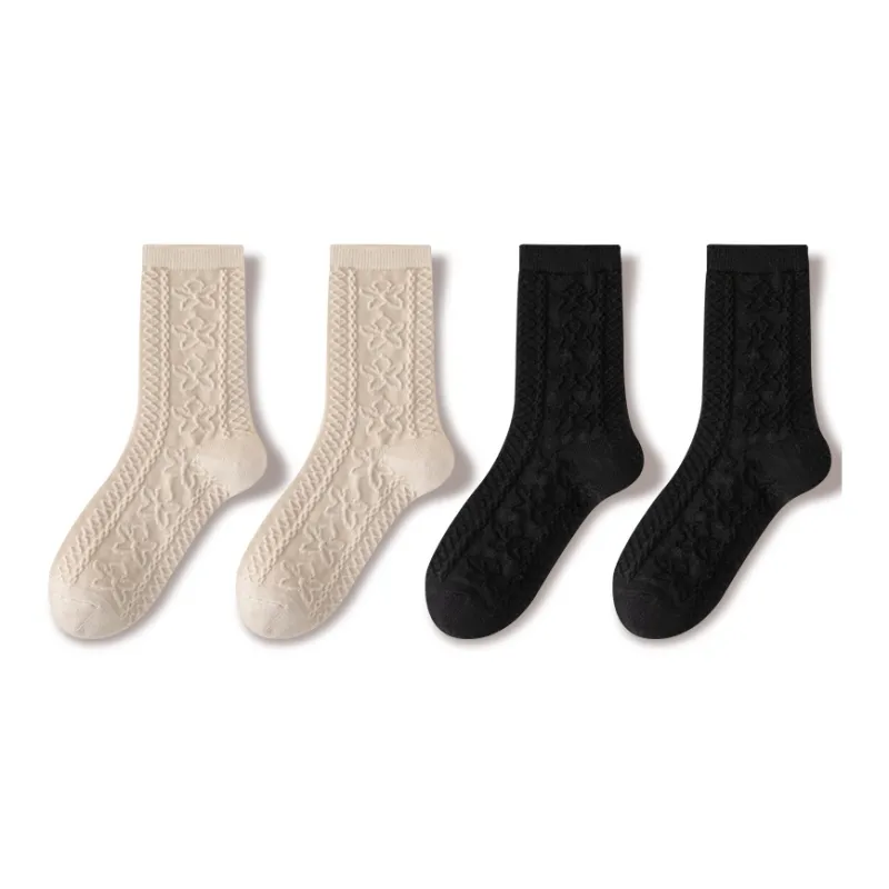 JIAZINI Mid Calf Socks Women's 4 Pack-14