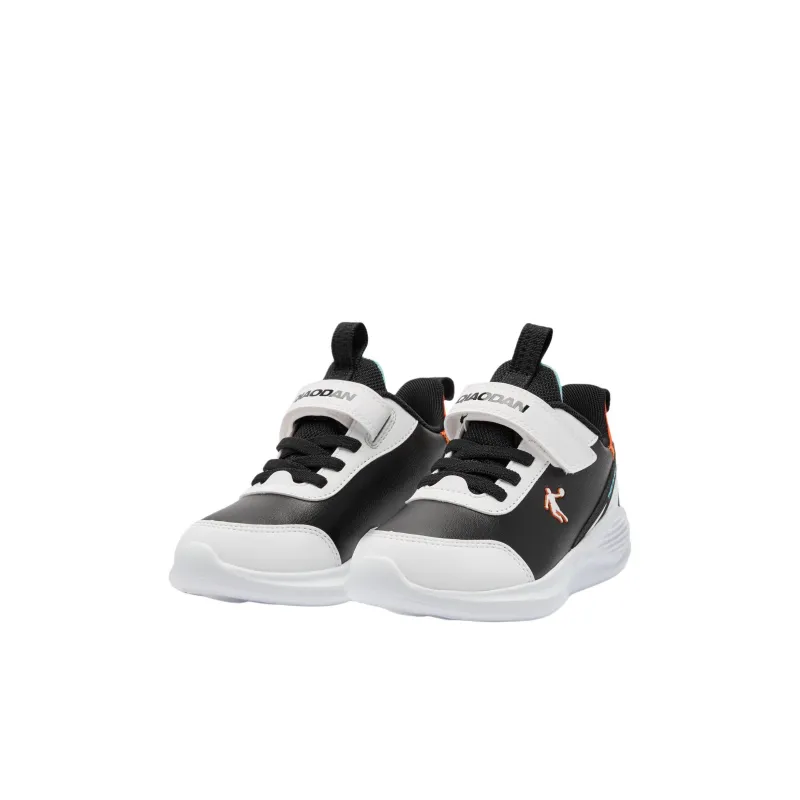 QIAODAN Slip Resistant Anti Kick Low Top Kids' Running Shoes Black Orange Children Aged 3 7 Years Old-2