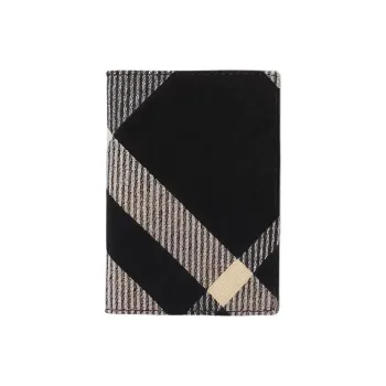 Burberry Polyester Card Holder Men's Black & Plain White