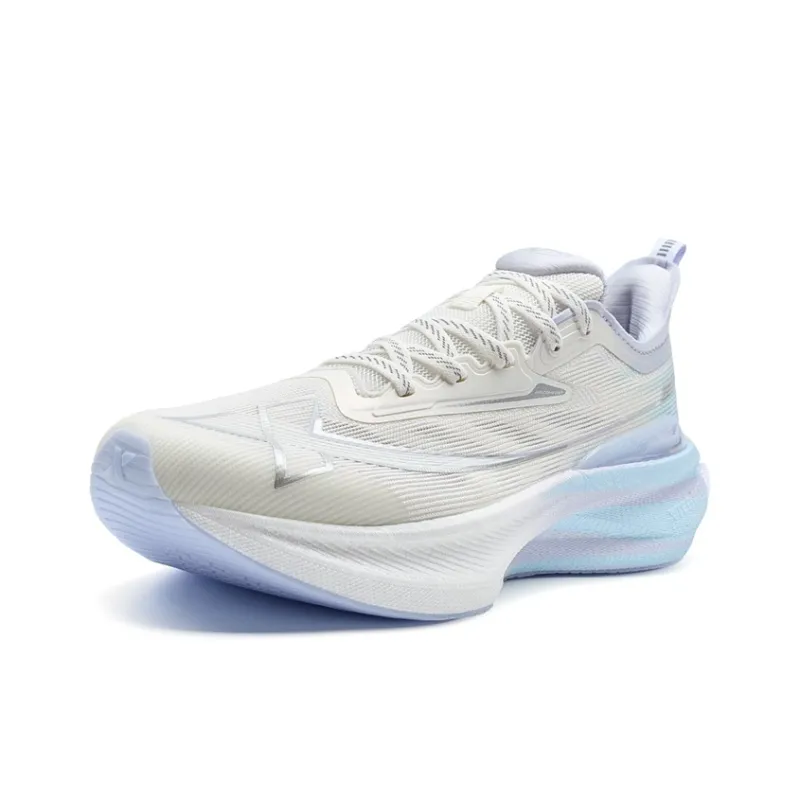 XTEP Two Thousand Kilometers 2.0 Anti Slip Wear Resistant Low Top Running Shoes Women's Canvas White/Snow Cyan Purple-2