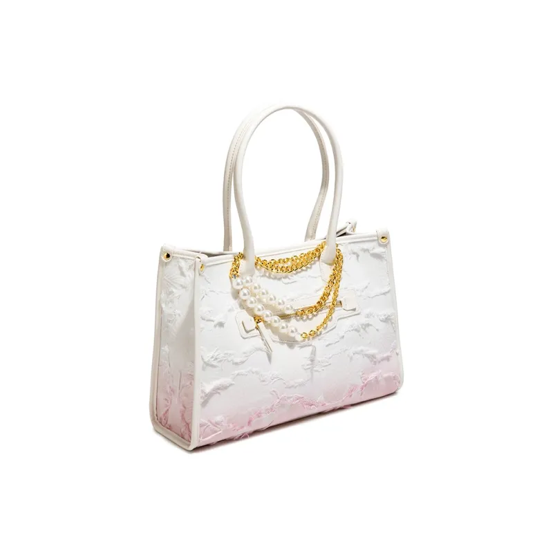 MACKJANICE Polyurethane Handbag Regular Women's Fringe Gradient Pink-3