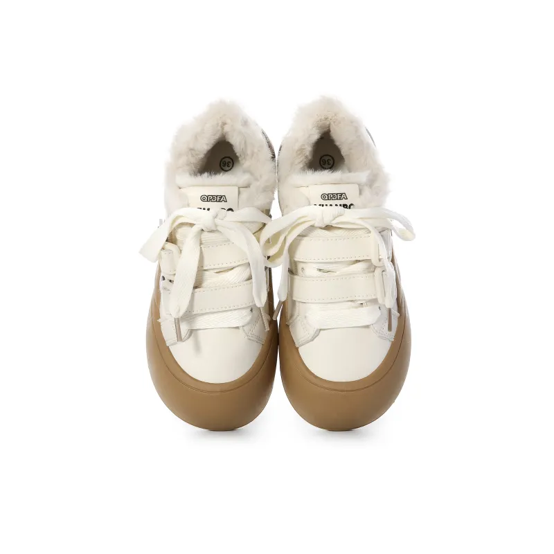 Lovely You Warm And Lightweight Low-Top Skateboard Shoes Women's Beige-2
