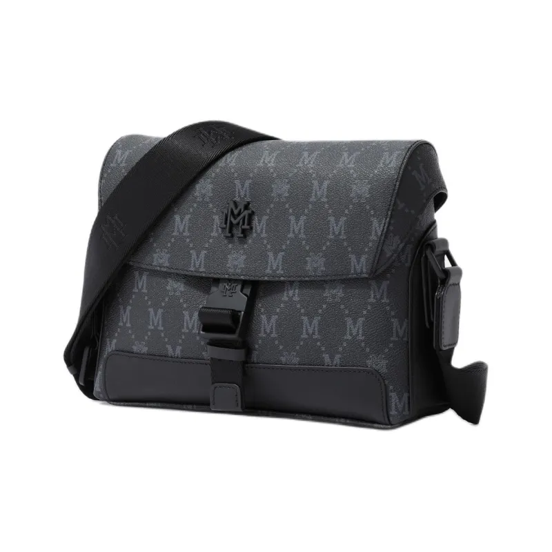 FION Mountain And Sea Journey Series Artificial Leather Shoulder Bag Regular Men's Black-1