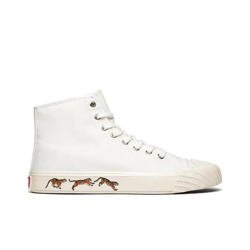 KENZO School High Top Trainers Tiger Sole Off White-1