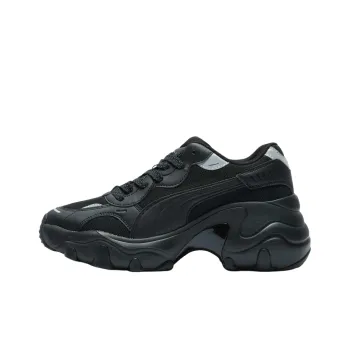 PUMA Pulsar Wedge Mesh V2 Anti Slip Wear Resistant Low Top Chunky Sneakers Women's Black