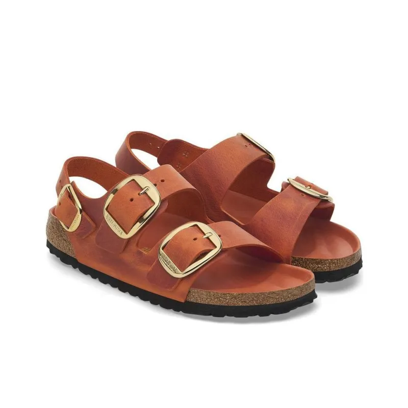 Birkenstock Milano Big Buckle Comfortable And Versatile Strap Sandals Women's Orange Regular-3