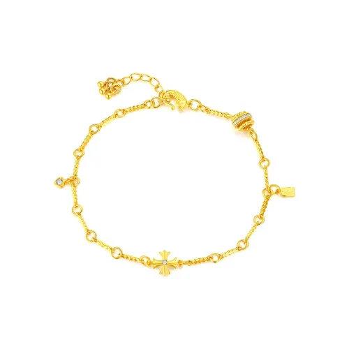 Gold Of China Gold Cross Lucky Star Bowknot Vintage Elite Design 5G Solid Gold 999 Priced In Gram Bracelets Unisex