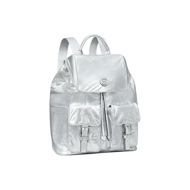 TORY BURCH Metal Nylon Backpack Large Size Women's Silver-1