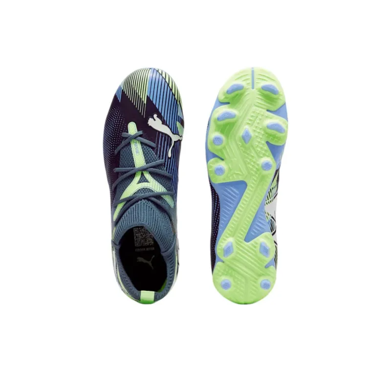 PUMA FUTURE 7 MATCH Anti Slip Wear Resistant Kids' Soccer Shoes Gray Green Kids'-3
