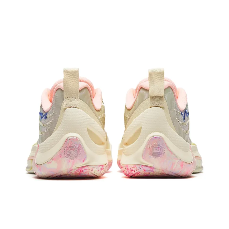Anta Instantaneous 1 V2 Cushioning, Wear Resistant Low Top Basketball Shoes Men's Yellow Pink-3