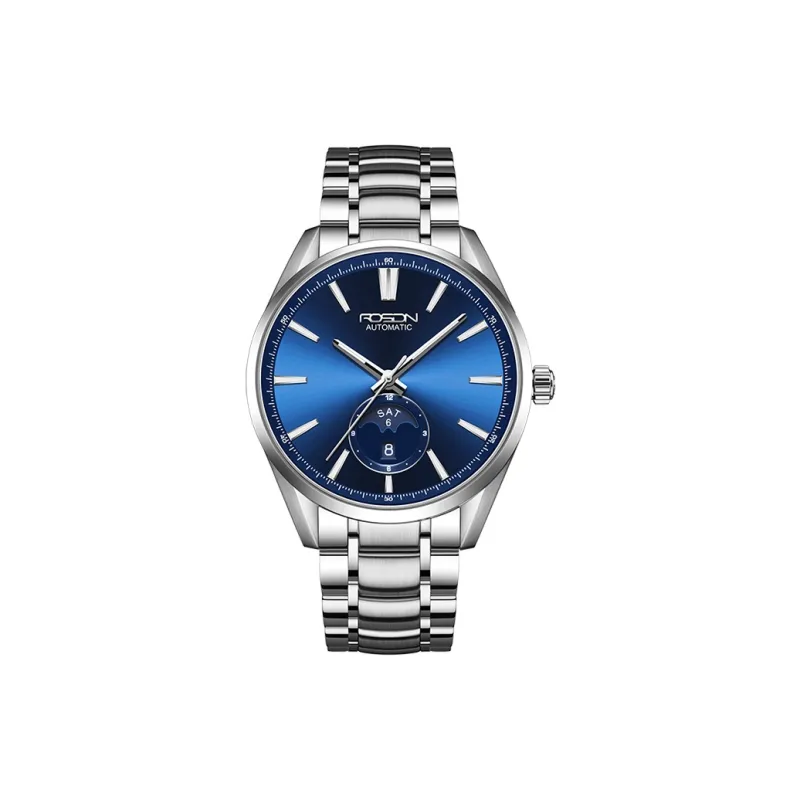 ROSDN Mechanical Movement Stainless Steel Watchband Watch Men's Watches Black Dial-5
