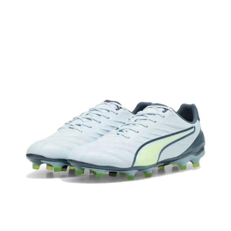 PUMA King Pro Anti Slip Wear Resistant Soccer Shoes Unisex Gray Green-2