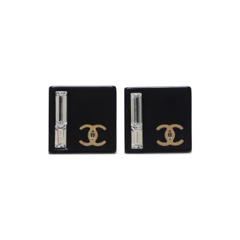 CHANEL 2007 Cc Square Earrings