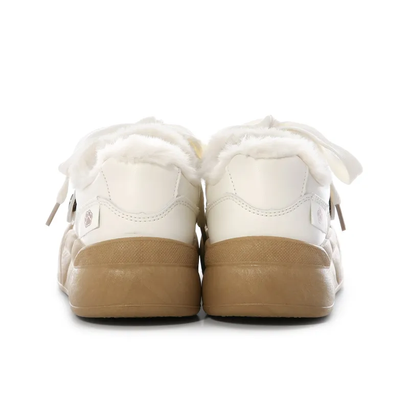 Lovely You Warm And Lightweight Low-Top Skateboard Shoes Women's Beige-3