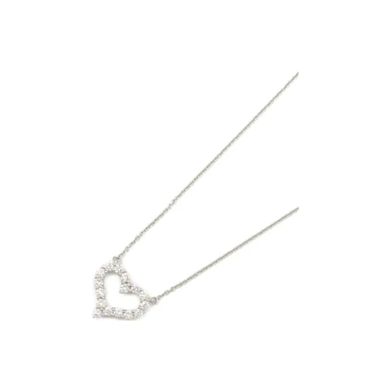 TIFFANY & CO. Pre-Owned 2010s Platinum Heart Diamond Necklace-2