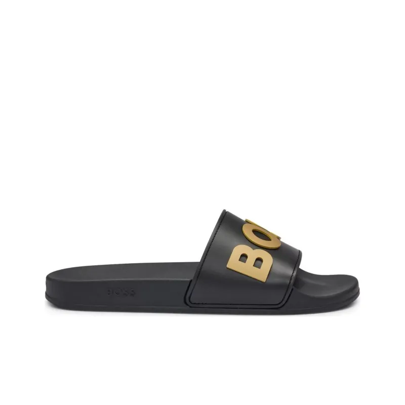 HUGO BOSS Rubber Sole Abrasion Resistant Slide Slippers Men's Black-1