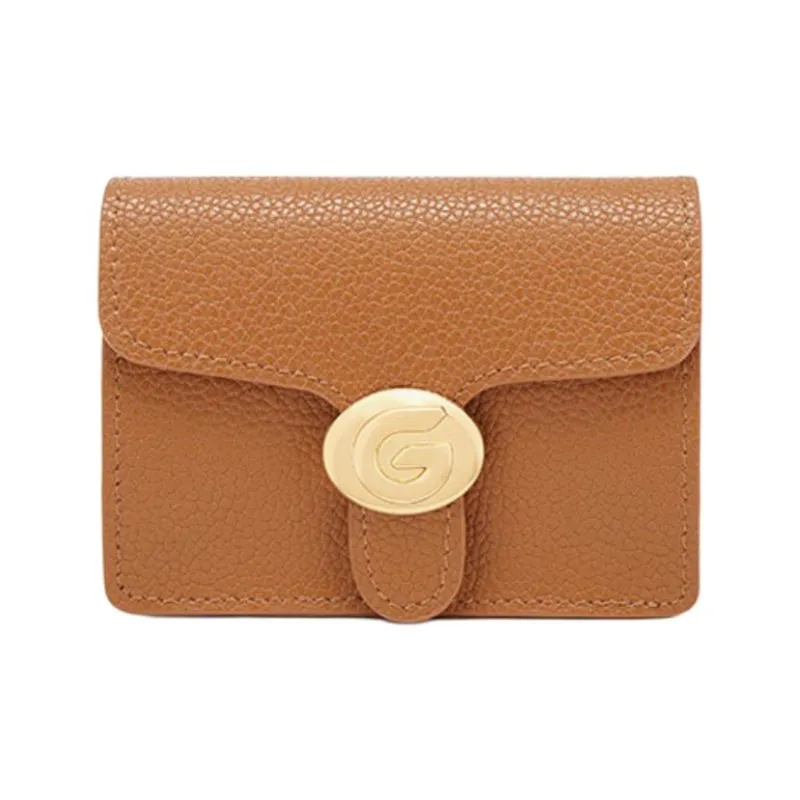 GELANNI Cow Leather Coin Purses Card Holders Regular Unisex Black/Apricot/White/Brown/Gray/Dark Brown/Dark Gray-3