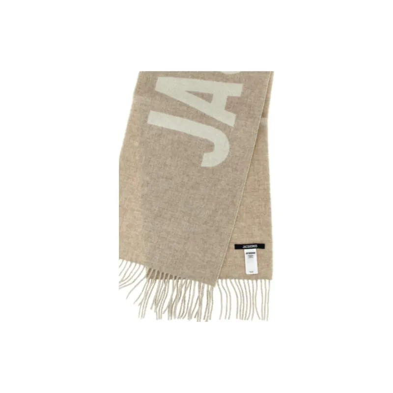 Jacquemus Logo Jacquard Fringed Edge Scarf-4