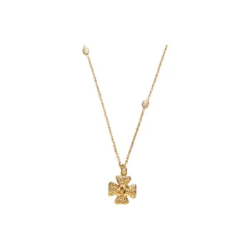 CHANEL 1990 Cc Clover Pendant Necklace