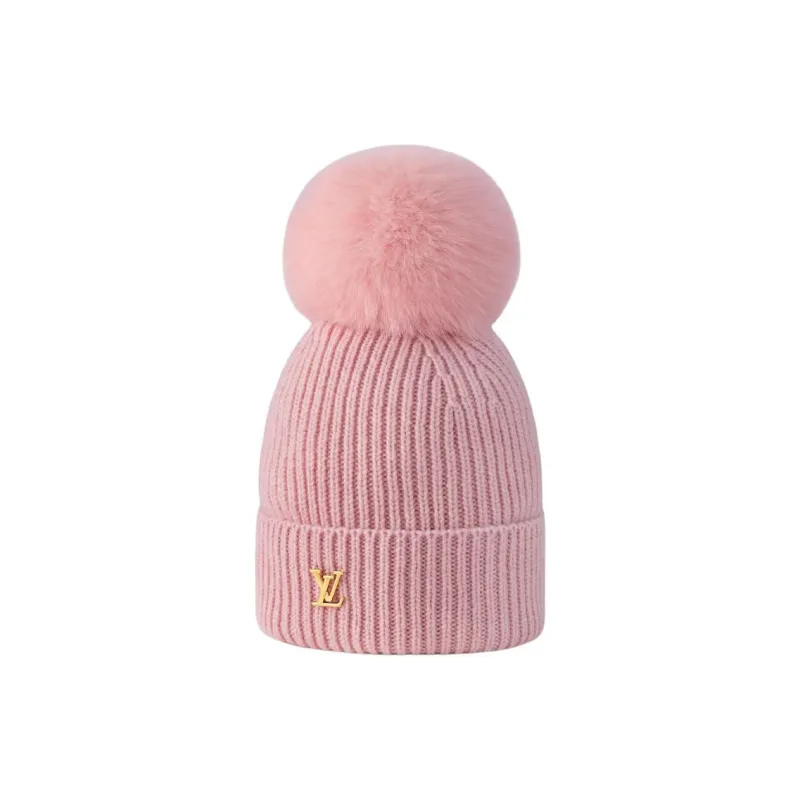 LOUIS VUITTON Cashmere Beanies Women's Pink-0