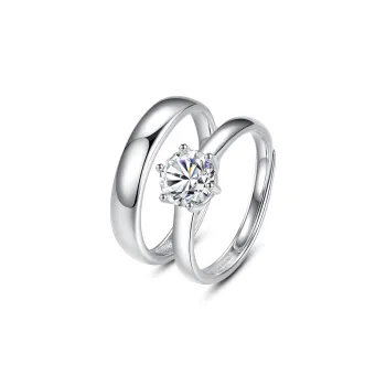 Rui Ge Mei S925 Silver Moissanite Rings Unisex