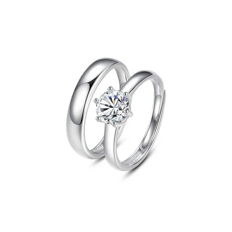 Rui Ge Mei S925 Silver Moissanite Rings Unisex-0
