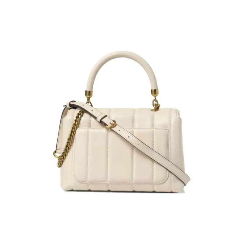 TORY BURCH Kira Leather Shoulder Bag, Crossbody Bag, Handbag Trumpets Women's Cream White-2