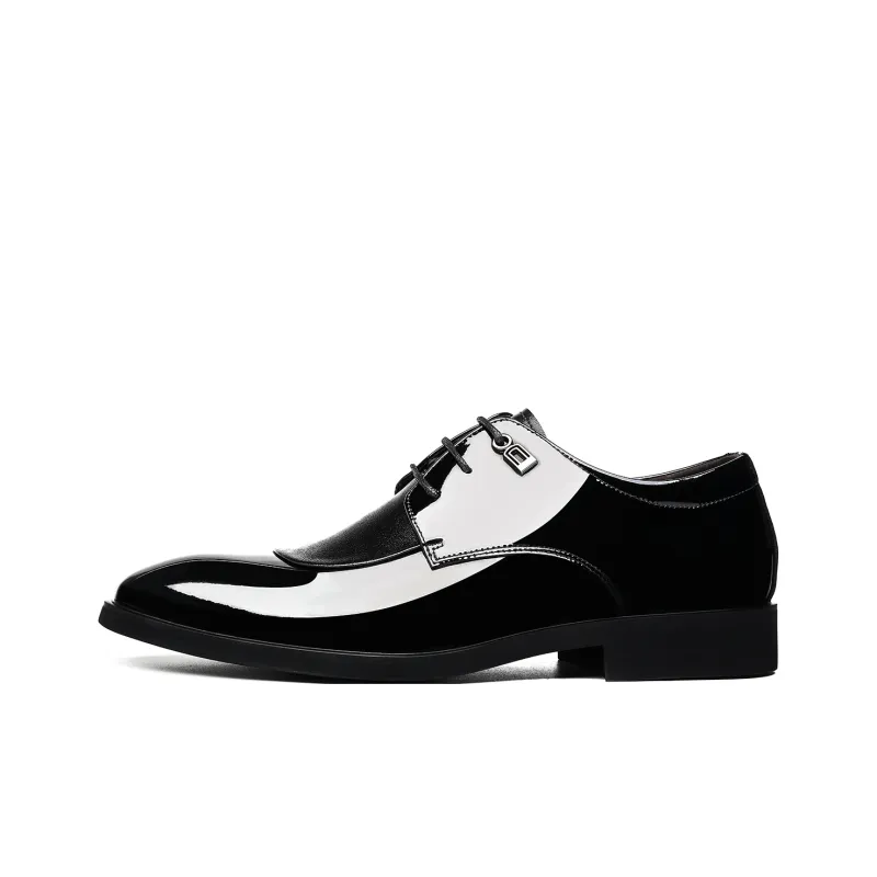 CHINT Dress Shoes Men Low Top Black/Brown-16