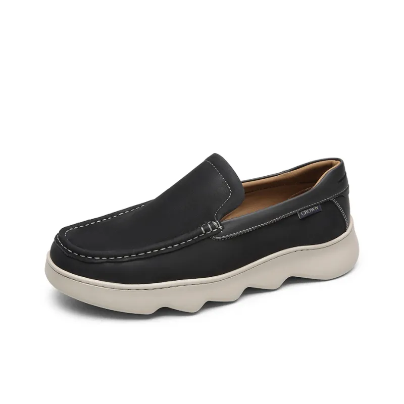 CROWN Men's Casual Shoes Men Low Top Gray-6