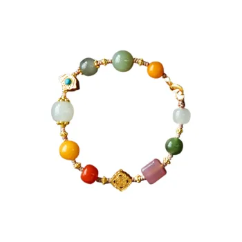 Long Fu Hetian Jade Bracelets White Jade/Pale Greenish White Jade Women's