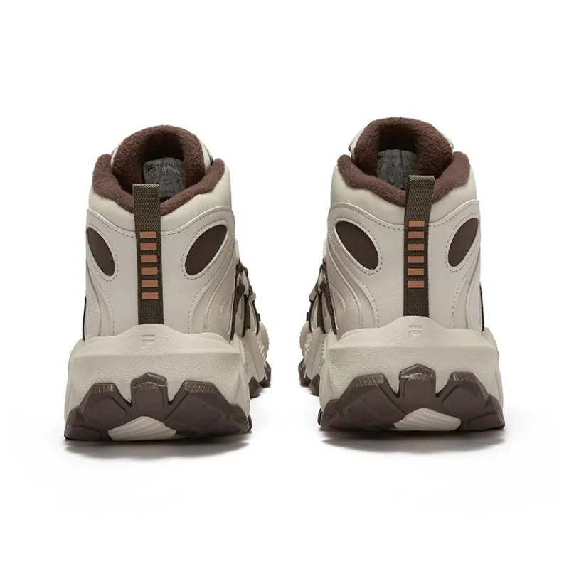 FILA FUSION EXOCET Wear Resistant Mid Top Casual Shoes Women's White Brown-3