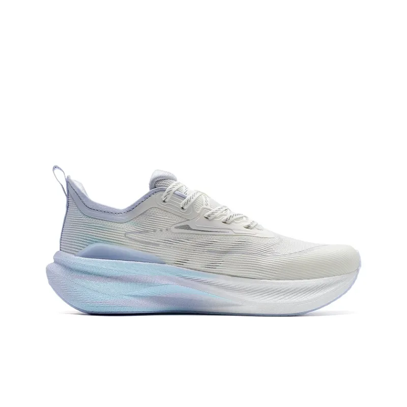 XTEP Two Thousand Kilometers 2.0 Anti Slip Wear Resistant Low Top Running Shoes Women's Canvas White/Snow Cyan Purple-1