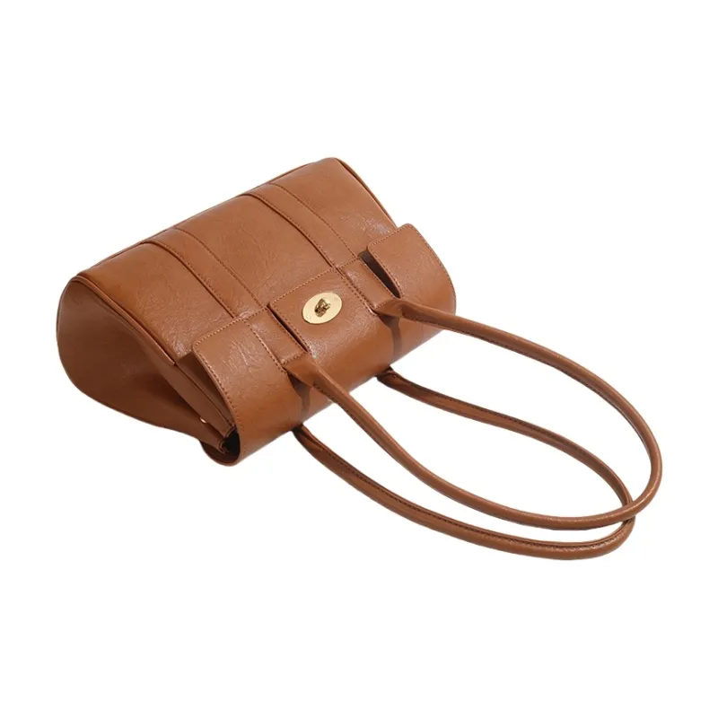 HACIN Synthetic Leather Handbags Shoulder Bags Regular Women's Brown-2
