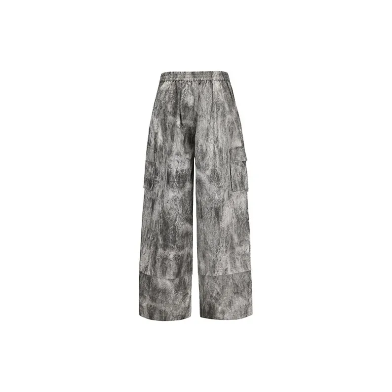 VANN VALRENCÉ Casual Pants Unisex Distressed Gray-4