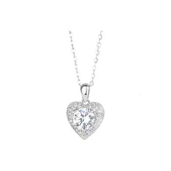 Happy Tide Zircon Necklaces Women's White Gold
