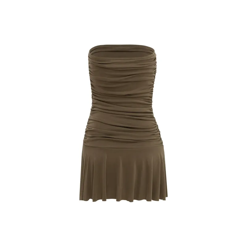 WITH JEAN FW24 Rayna Dress Sleeveless Dress Women's Brown/Brown-1