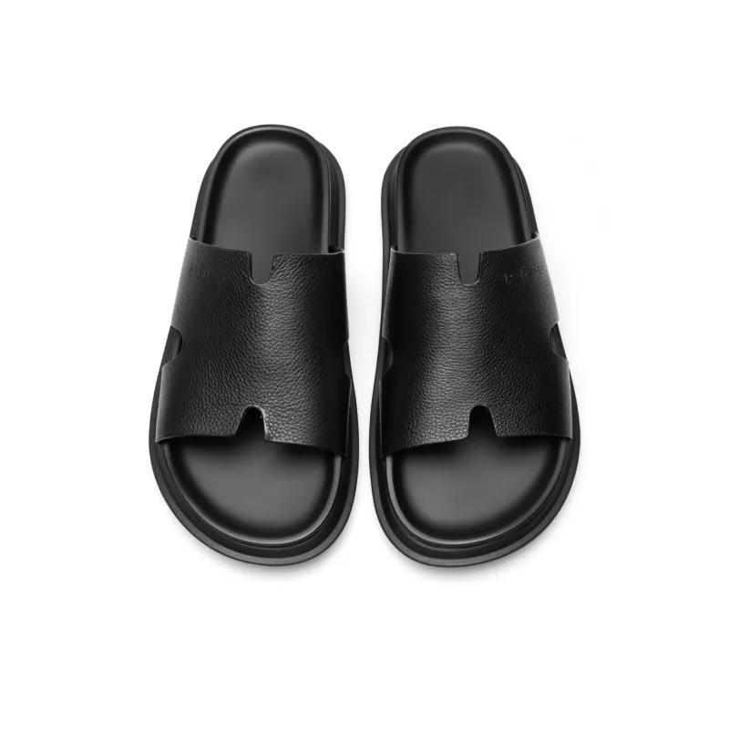 PARDASAUL Slip Resistant Slide Slippers Men's Black-3