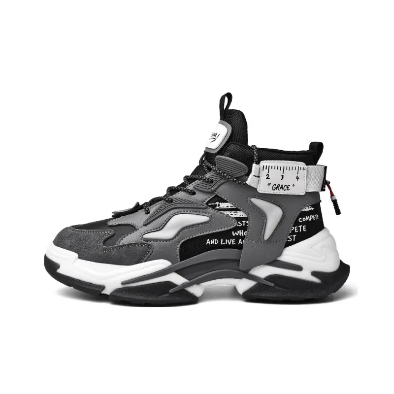 AMICNIEGD Height Increasing Slip Resistant High Top Chunky Sneakers Men's-5