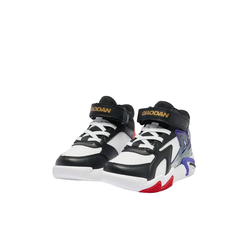 QIAODAN Anti Slip Wear Resistant Kids' Skateboarding Shoes Black White Children Aged 3 7 Years Old-2