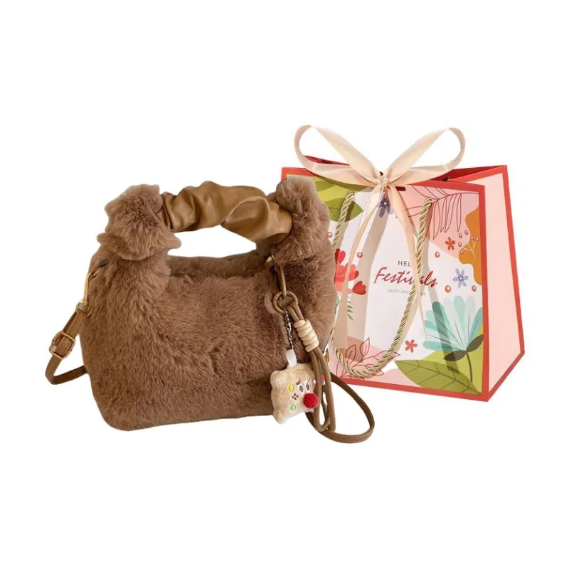 Cwatcun Plush Shoulder Bag Women's Multicolor-9
