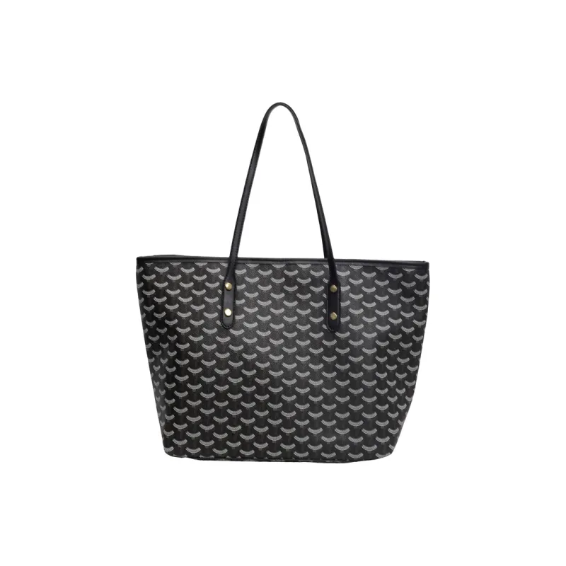 Gerlanx PU Tote Bag Shopping Bag Shoulder Bags Large Size Women's Black/Brown-0