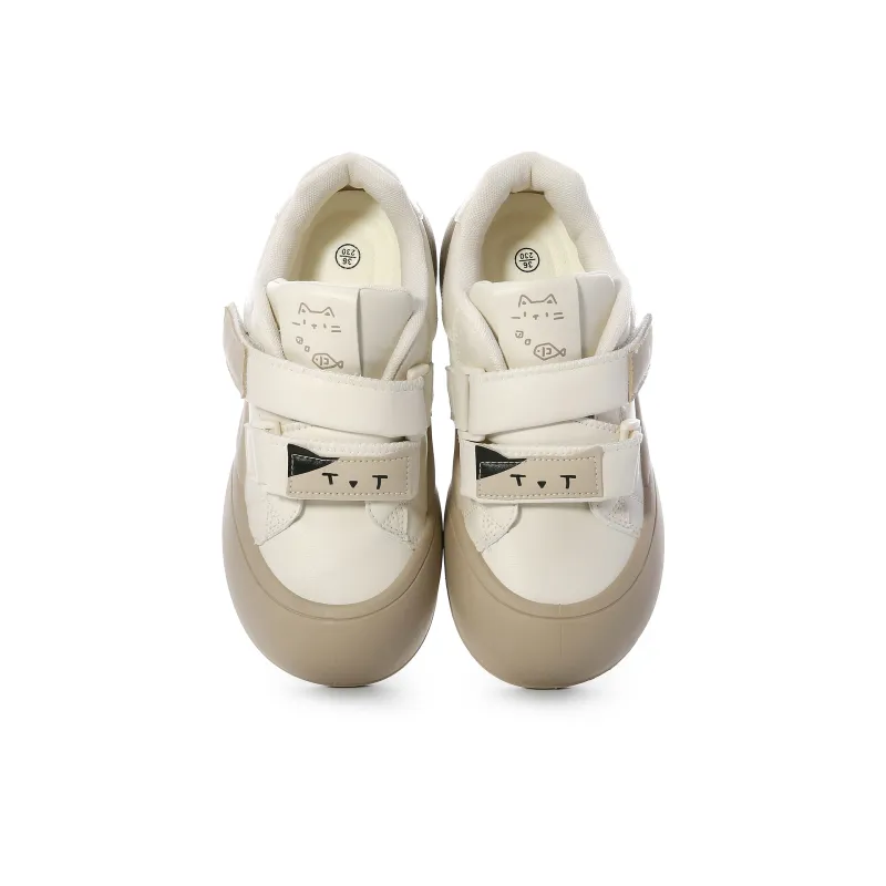 Lovely You Abrasion Resistant Slip Resistant Low Top Casual Shoes Women's White Brown-2