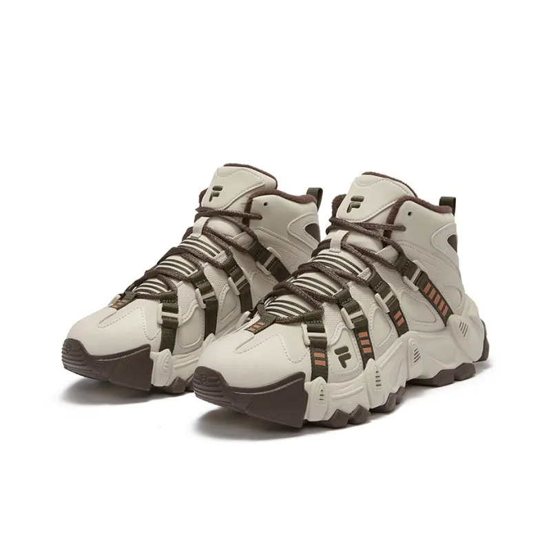 FILA FUSION EXOCET Wear Resistant Mid Top Casual Shoes Women's White Brown-2