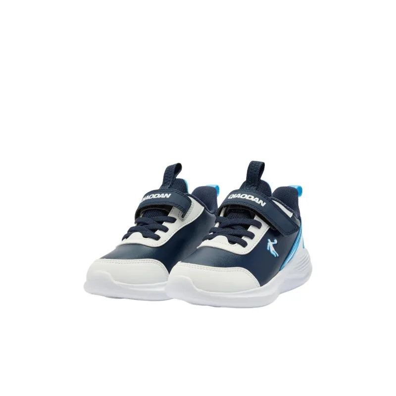 QIAODAN Slip Resistant Anti Kick Low Top Kids' Running Shoes Blue White Children Aged 3 7 Years Old-2