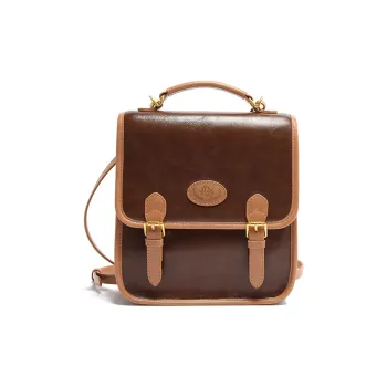 MICOCAH PU Backpack Women's Vintage Brown/Dusk Cloud White