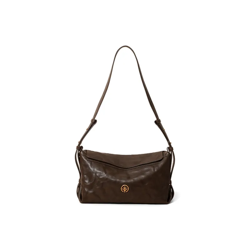 BAGTREE Imported Top Grain Vegetable Tanned Genuine Leather Pillow Shoulder Bag Regular Unisex Multicolor-39